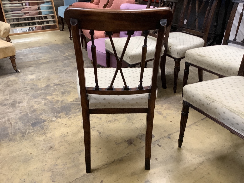 A set of six George III style mahogany dining chairs